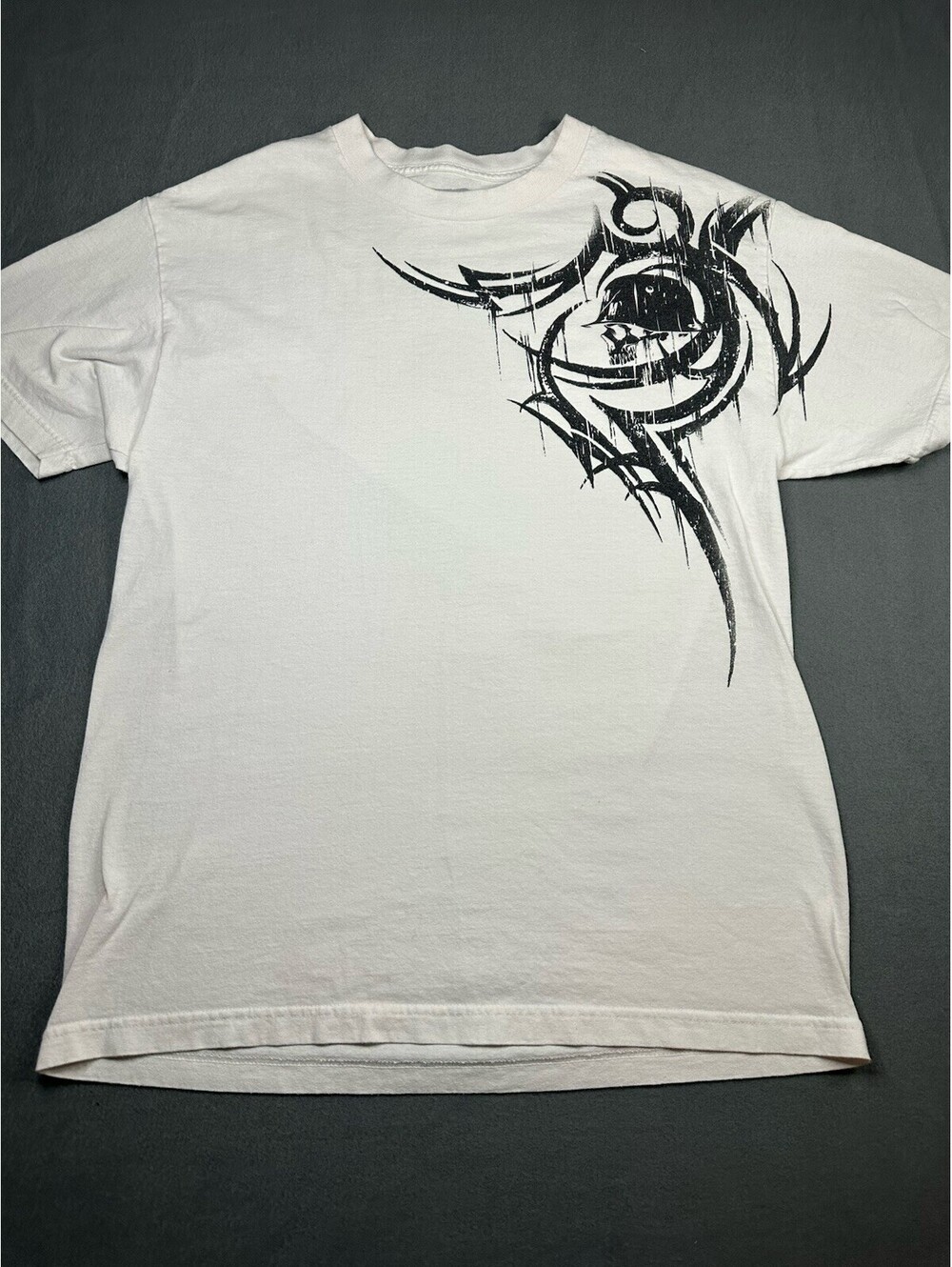 Y2K Mens Metal Mulisha White Graffic T Mens Size L Front/Back Logo